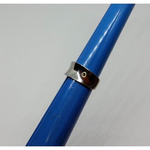 𝅺Vintage solid sterling silver  wide band ring modernist minimalist geometric. - Picture 1 of 5